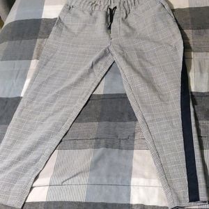 Boohooman Check Smart Jogger with Tape Detail